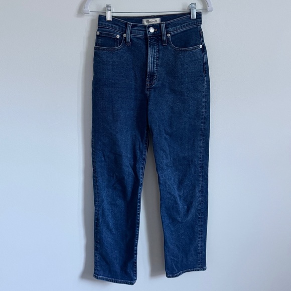 MADEWELL THE PERFECT VINTAGE STRAIGHT JEAN Size 24 Dark Wash Denim Oversized - Picture 2 of 9